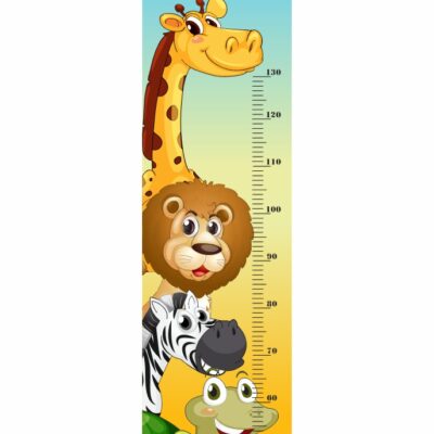 Naklejka miarka wzrostu zwierzęta safari MW1