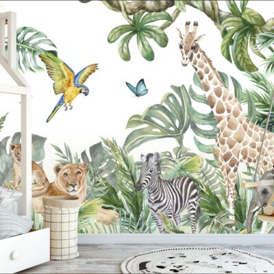 Fototapeta dla dzieci safari lwica z lwiątkiem DWK096