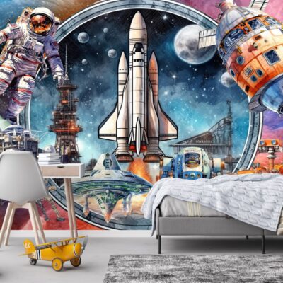 Fototapeta dla dzieci kosmos satelity pojazd księżycowy