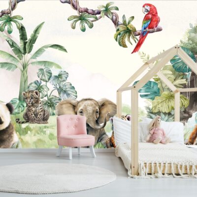 Fototapeta dla dzieci zwierzęta zamieszkujące dżungle M127