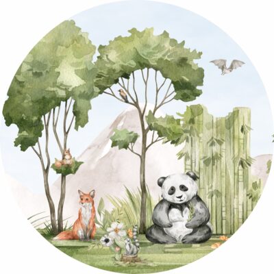 Naklejka tkaninowa dla dzieci panda i lis MN025