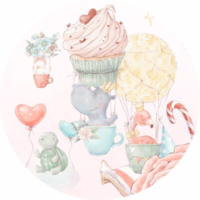 Naklejka tkaninowa dla dzieci bajkowy świat MN027