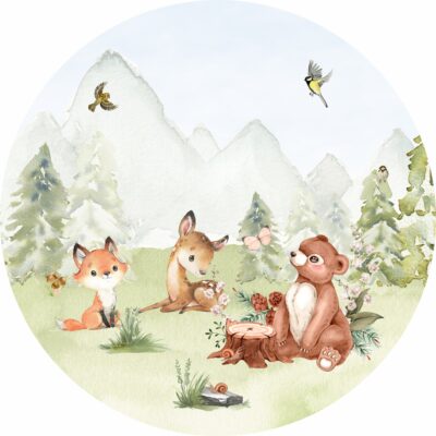 Naklejka tkaninowa dla dzieci młodzi mieszkańcy lasu MN037