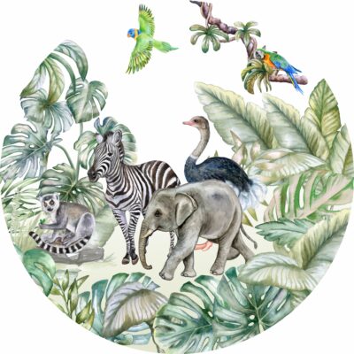 Naklejka tkaninowa dla dzieci zwierzęta z safari MN038