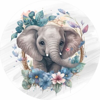 Naklejka tkaninowa dla dzieci mały słonik MN045