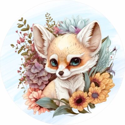 Naklejka tkaninowa dla dzieci mały lisek MN046