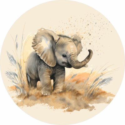 Naklejka tkaninowa dla dzieci Afryka mały słonik MN052