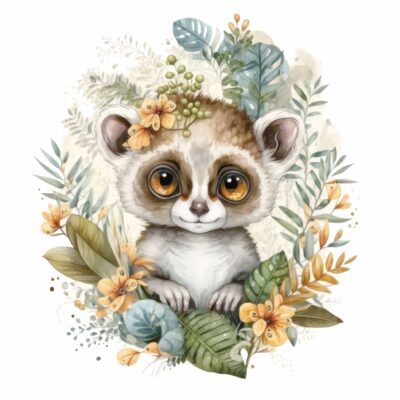 Naklejka tkaninowa dla dzieci Safari mała małpka MN062