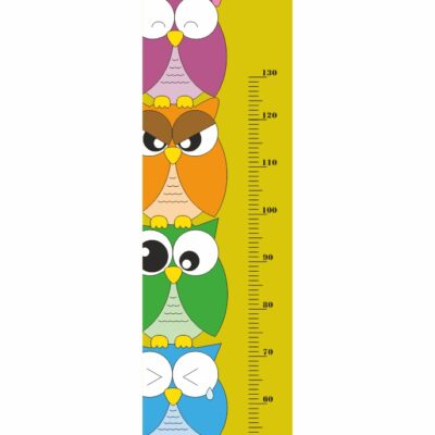 Naklejka miarka wzrostu 4 sowy MW5