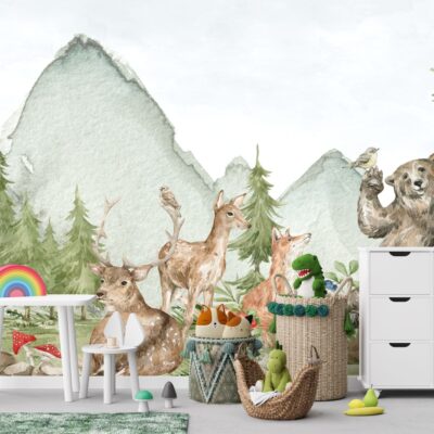 Fototapeta dla dzieci las i jego mieszkańcy M005