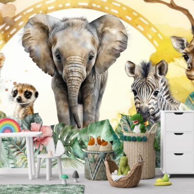 Fototapeta Safari Sawanna Dżungla Gepard Słoń Żyrafa