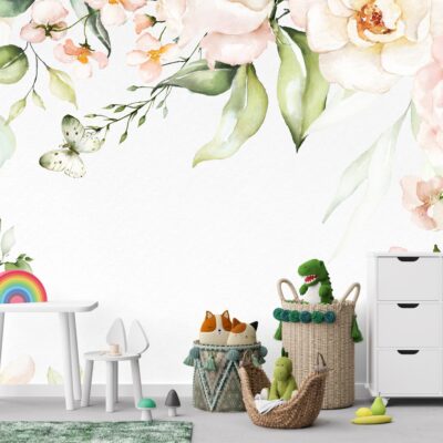 Fototapeta dla dzieci duże malowane kwiaty