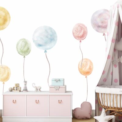 Naklejki na ścianę dla dzieci zestaw kolorowych balonów