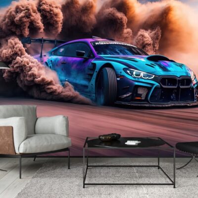 Fototapeta dla dzieci bmw drift samochód rajdowy grafika 5587