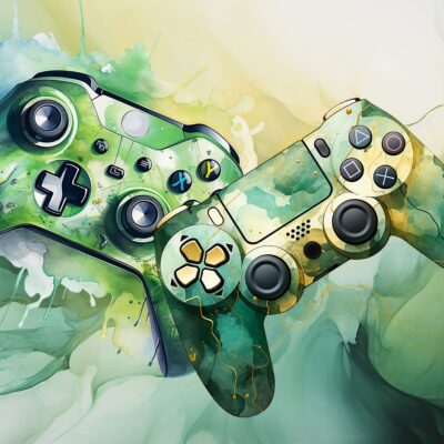 fototapeta do pokoju nastolatka przedstawiająca pady do konsoli pc