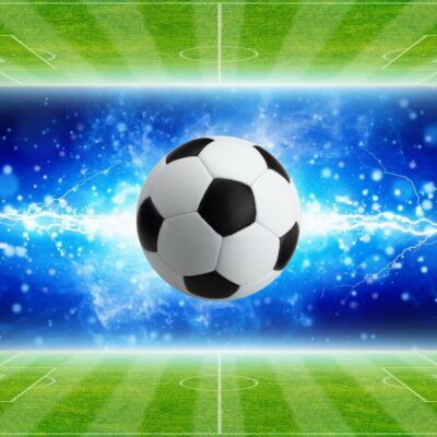 fototapeta dla chłopca piłka nożna z błyskawicami