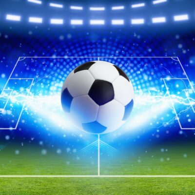 fototapeta dla chłopca piłka nożna na stadionie