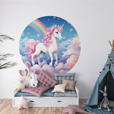 Naklejka Tkaninowa Koło – "Magiczny Jednorożec"